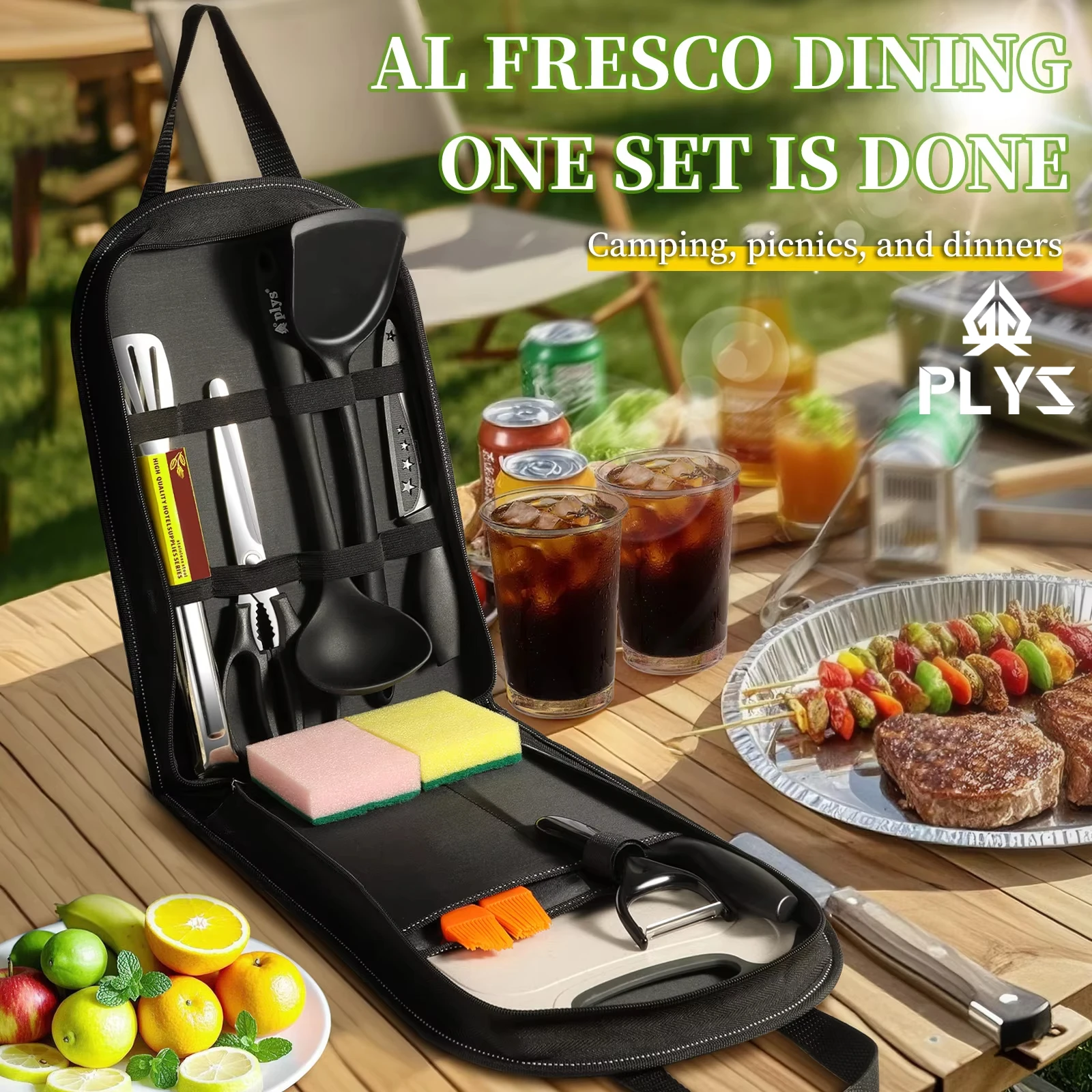 Quechua Camping Cooking Set - Taşınabilir dış mekan eşyaları 10 parçalı