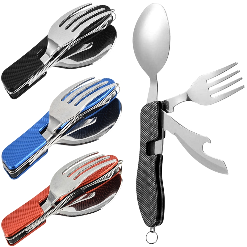 Camping Cooking And Cutlery Set - 4 in1 Katlanabilir Kamp Gereçler Seti