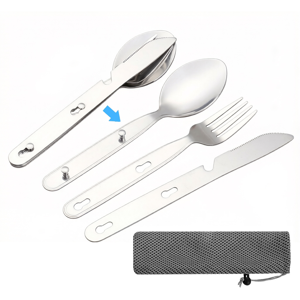 Camping Cooking And Cutlery Set - 3 adet/takım katlanır kaşık çatal bıçak