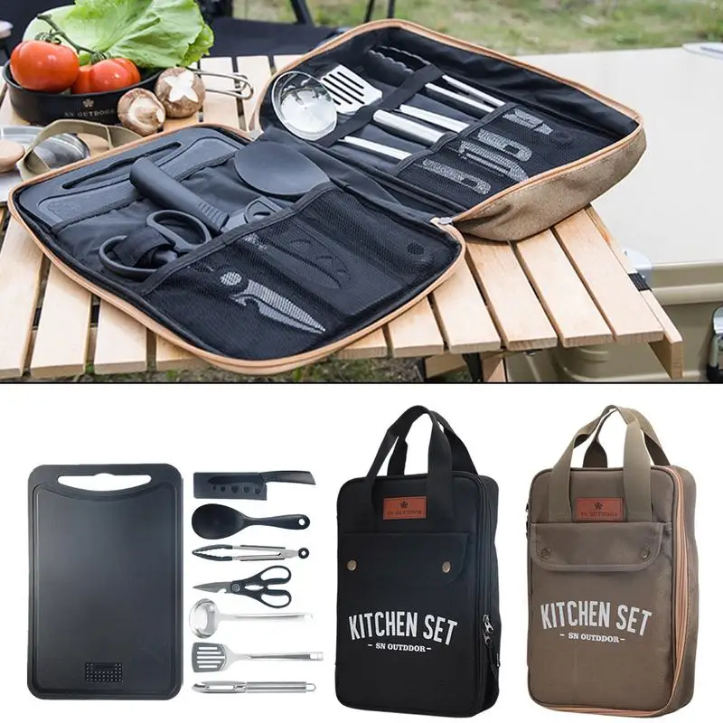 Camping Cooking Roll - 8 adet Kamp Mutfak Tencere Seti