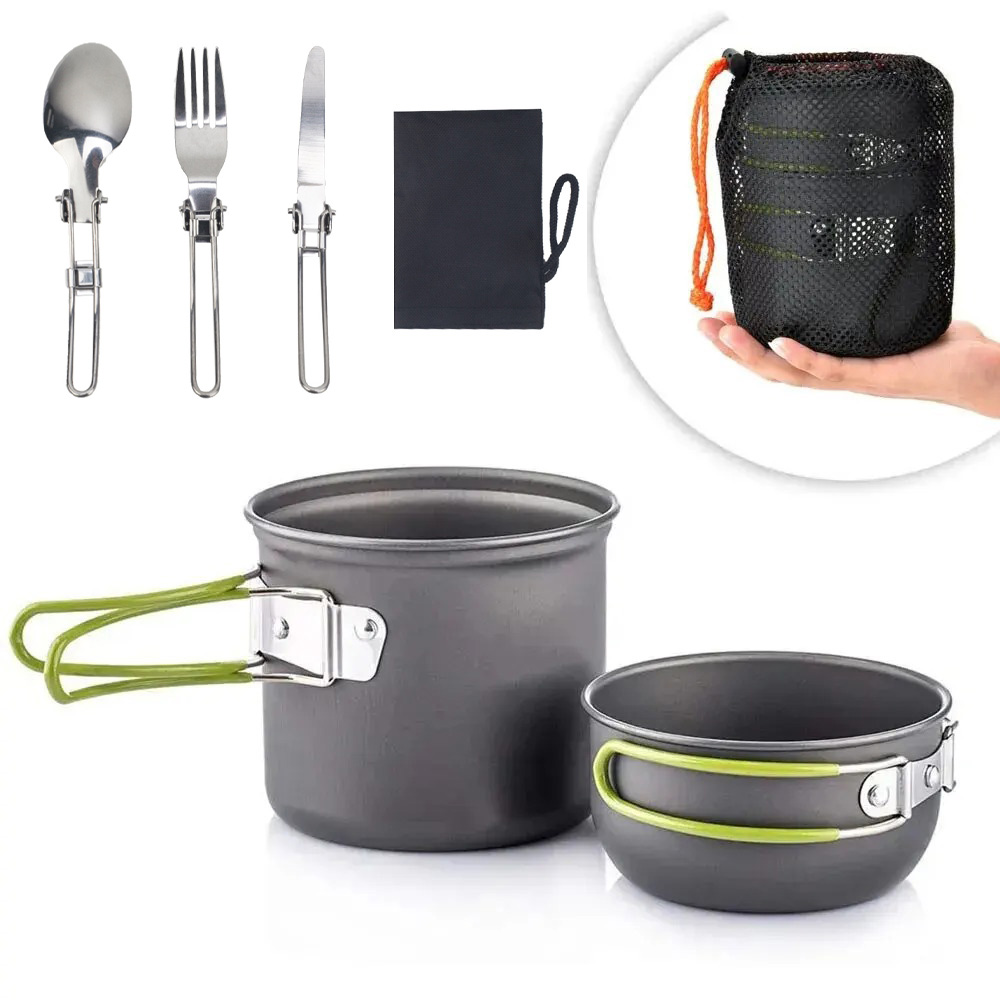 Camping Cooking Mess Kit - Kamp Tencere Seti Ultra Hafif Kamp