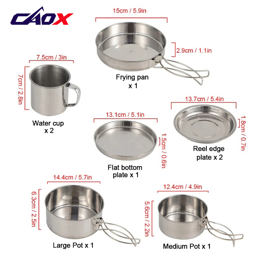 CAOX 8 Parça/Set Kamp Yemek Se - Camping Cooking Mess Kit incelemesi ve fiyatı