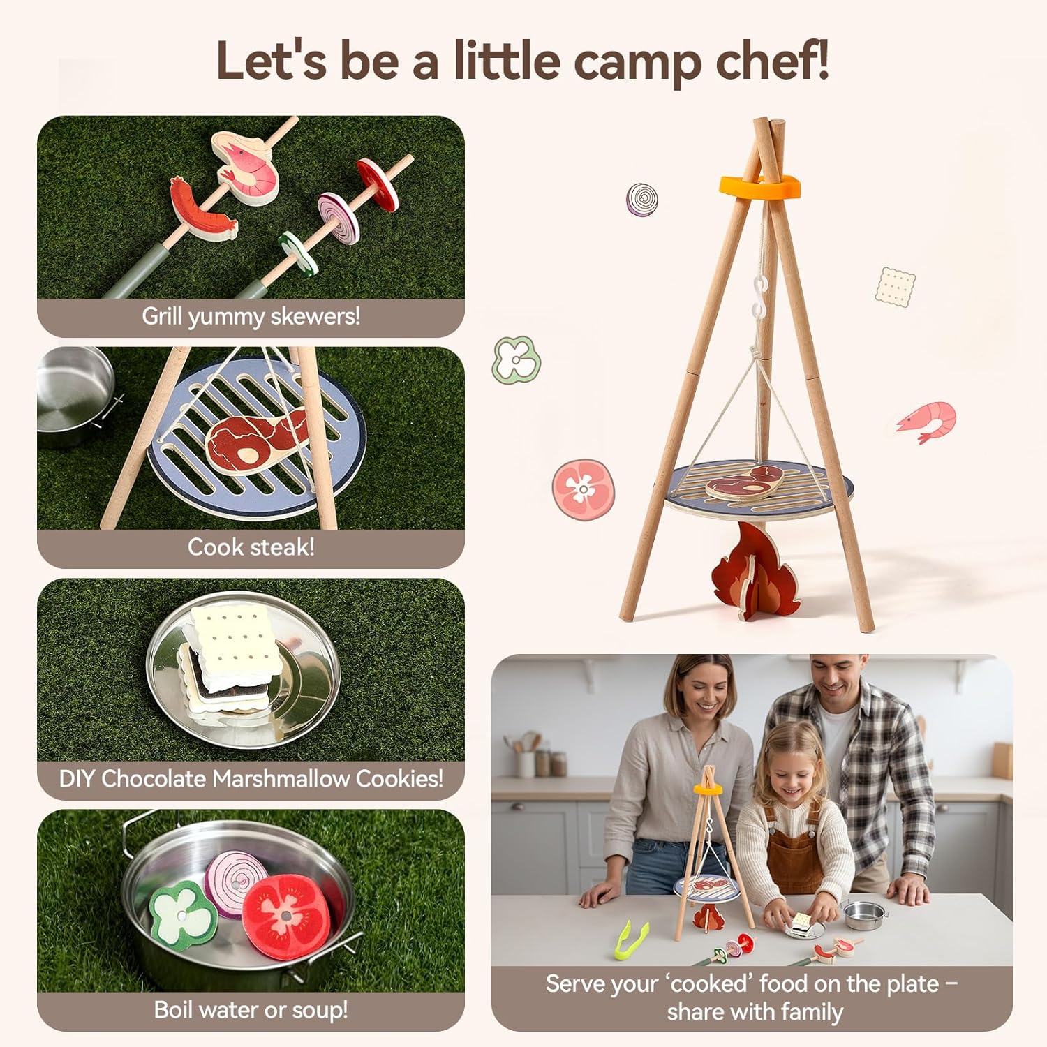 Ahşap Çocuk Kamp Oyuncak Seti, - Camping Cooking Kids incelemesi ve fiyatı