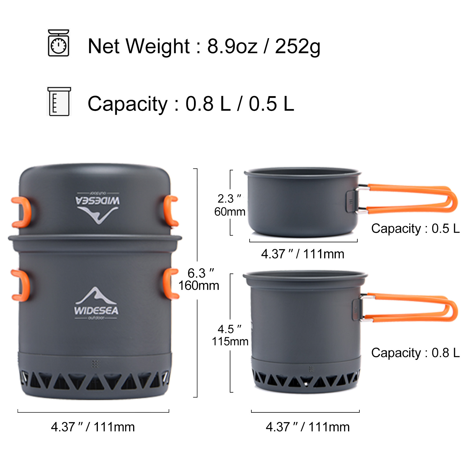 Widesea Kamp 1.3L 2.3L Tencere - Quechua Camping Cooking Set incelemesi ve fiyatı