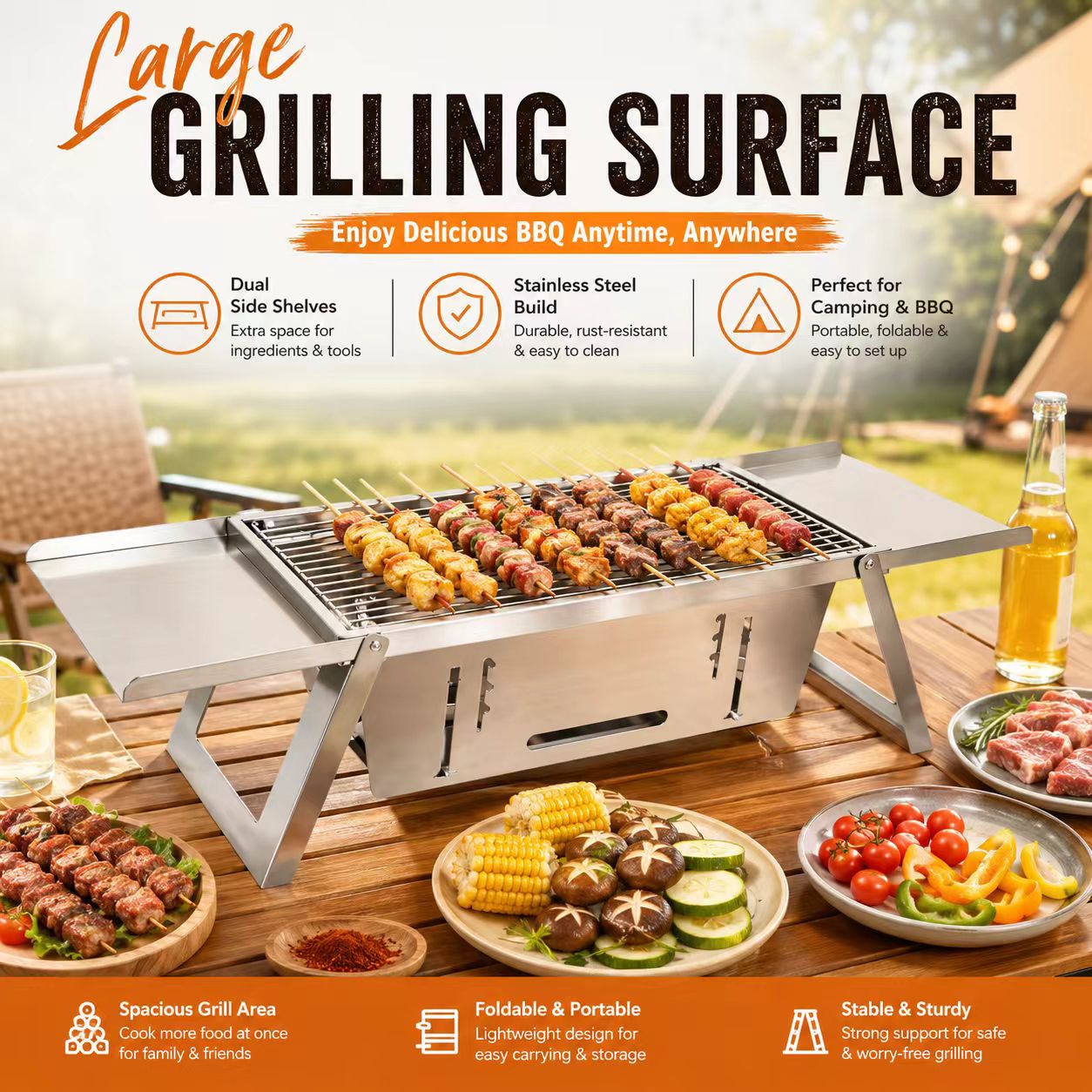 Katlanabilir Paslanmaz Çelik K - Camp Grill Portable Folding incelemesi ve fiyatı